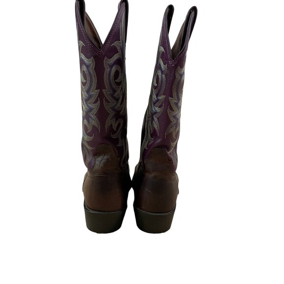 Justin Stampede Cowboy Boots Men's Size 9 D Tan Distressed Buffalo Square Toe - Picture 4 of 8